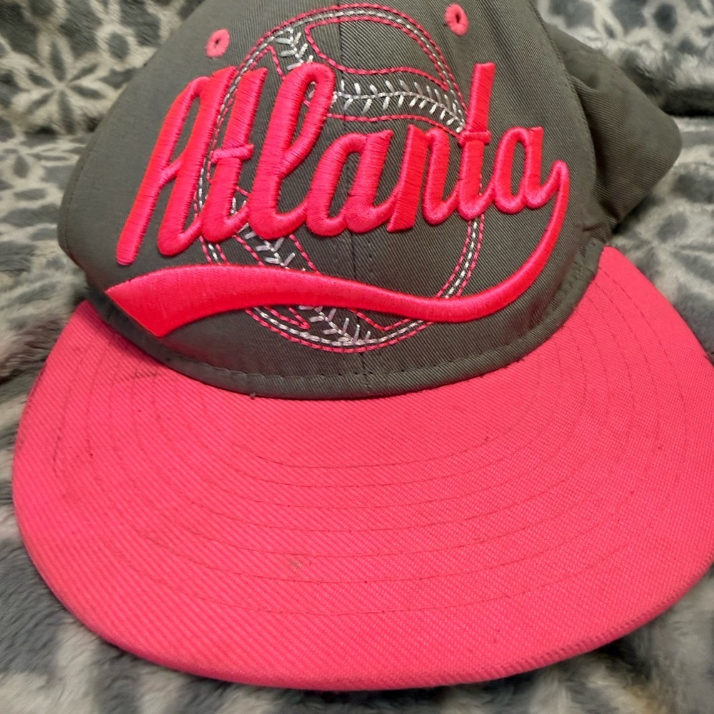 KBETHOS Atlanta Baseball Cap in Pink & Gray